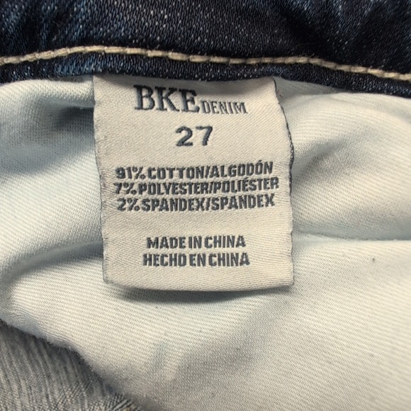Bke Jeans Women 27 Stella Slim Fit Low Rise Ankle Skinny Distressed Raw Hem Blue - Picture 8 of 8